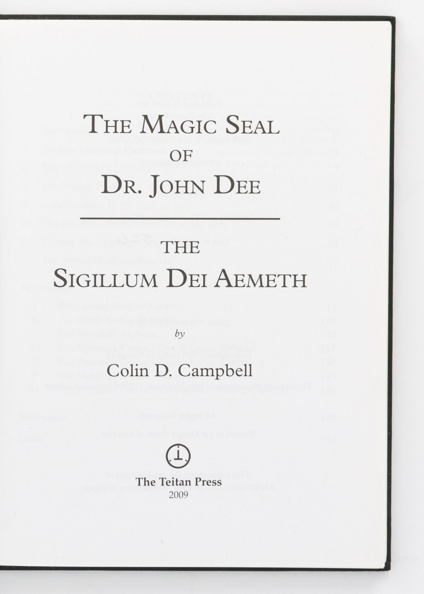 THE MAGIC SEAL OF DR. JOHN DEE: The Sigillum Dei Aemeth by