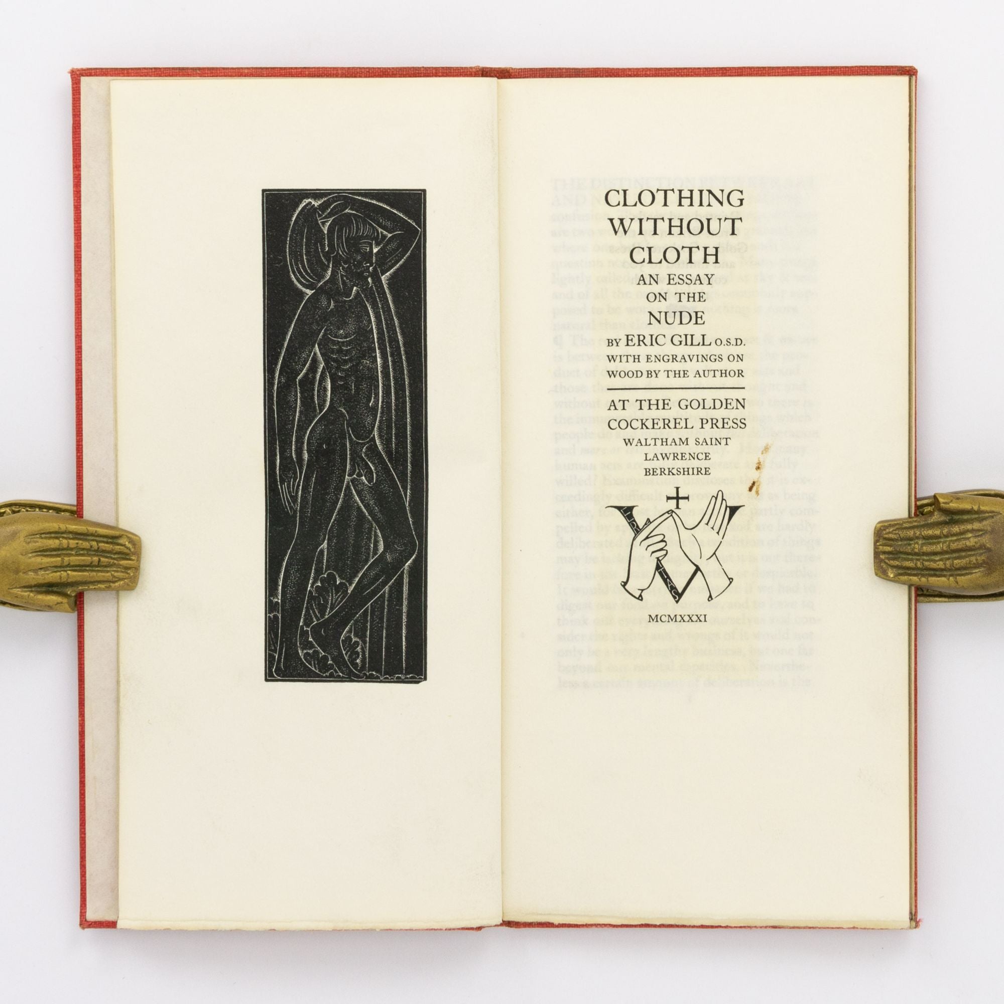 Clothing without Cloth. An Essay on the Nude | Golden Cockerel Press, Eric  GILL