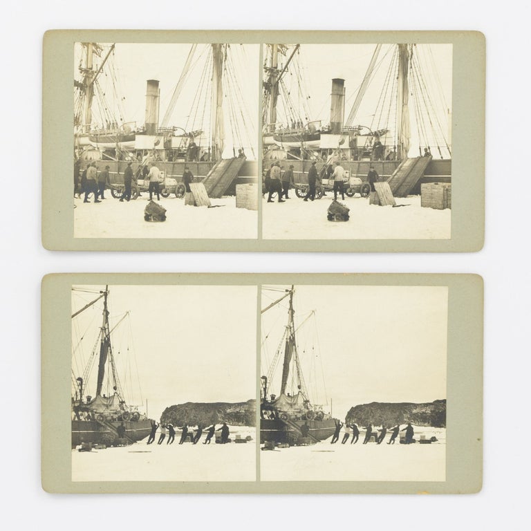 Item #135312 Two vintage stereophotographs from Shackleton's British Antarctic Expedition, 1907-1909 (the 'Nimrod' Expedition). British Antarctic Expedition, Professor Tannatt William Edgeworth DAVID.