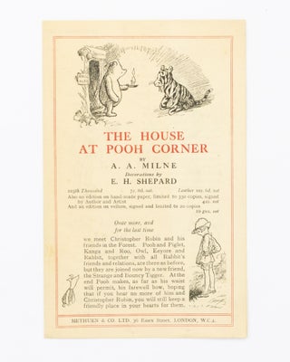 Item #135325 A prospectus and order form for A.A. Milne's books. A. A. MILNE