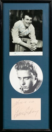 Item #136209 A framed display incorporating a signed publicity photograph of Gene Vincent, a...