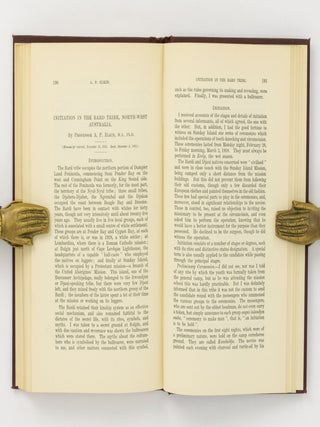 Initiation in the Bard Tribe, North-West Australia. [Contained in] Journal and Proceedings of the Royal Society of New South Wales for 1935 .... Vol. LXIX, Parts I and II