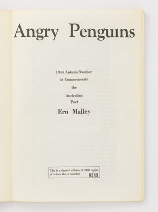 Angry Penguins. 1944 Autumn Number to commemorate the Australian Poet Ern Malley