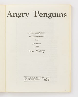 Angry Penguins. 1944 Autumn Number to commemorate the Australian Poet Ern Malley