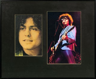 Item #136386 A colour-printed portrait signed in black ink by Marc Bolan of T. Rex. T. Rex, Marc...