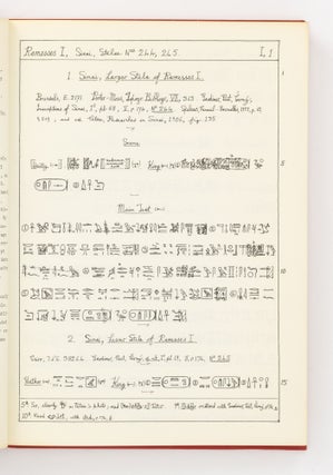 Item #136857 Ramesside Inscriptions. Historical and Biographical. [Volume] I. Egyptology, K. A....