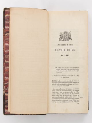 Item #13685 The Acts and Ordinances of South Australia [a bound volume containing Numbers 3, 8...