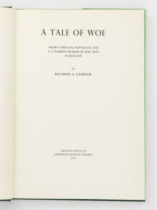 A Tale of Woe from a Hieratic Papyrus in the A.S. Pushkin Museum of Fine Arts in Moscow