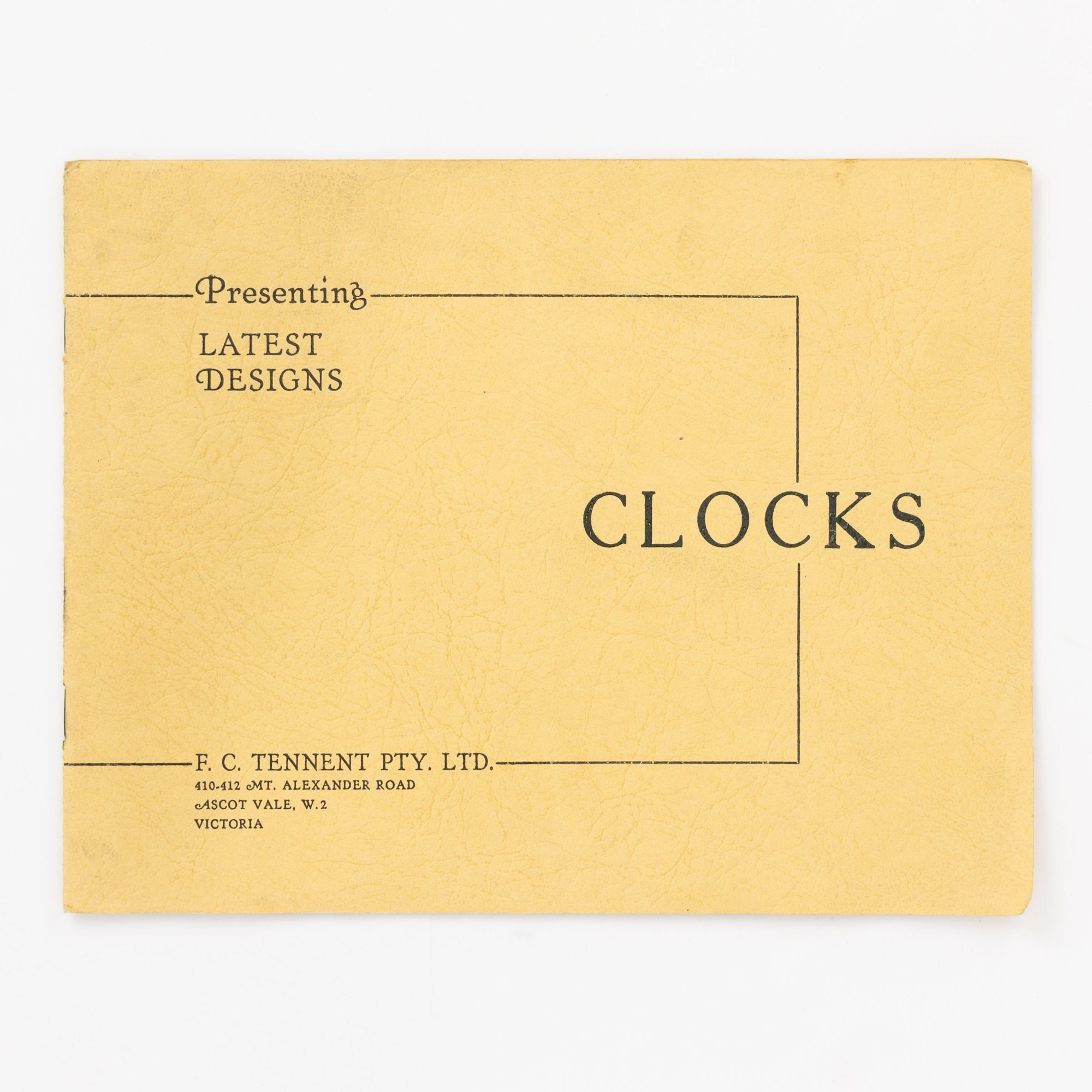 Tennent's Clocks. Case Manufacturers and Importers. Mantel, Wall ...