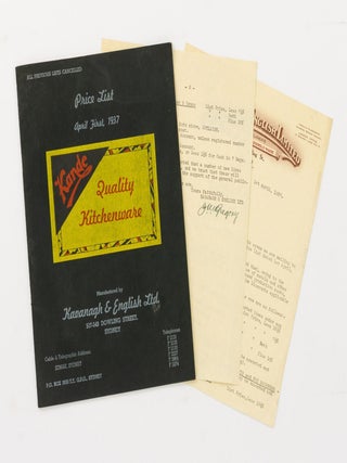 Item #137295 Price List. April First, 1937. Kande Quality Kitchenware. Manufactured by Kavanagh &...