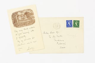 Item #137573 An autograph postcard signed 'Evelyn' to Aubrey Ensor, thanking him for his...