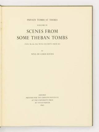 Item #137707 Private Tombs at Thebes, Volume IV: Scenes from some Theban Tombs (Numbers 38, 66,...