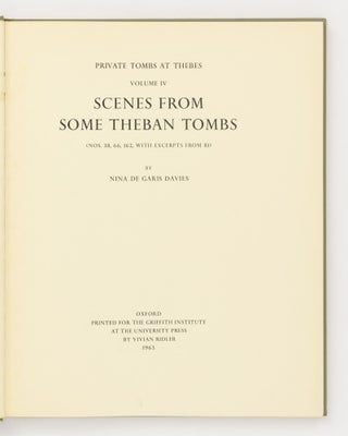 Item #137707 Private Tombs at Thebes, Volume IV: Scenes from some Theban Tombs (Numbers 38, 66,...