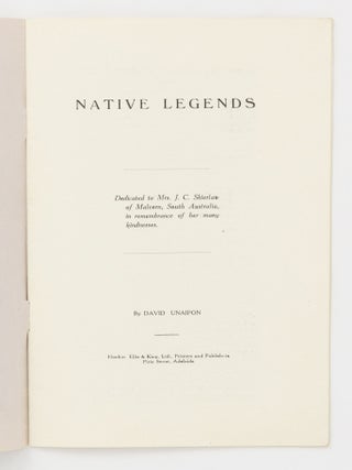 Native Legends | David UNAIPON | First Edition