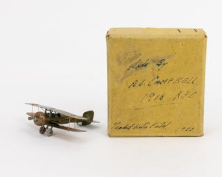 A scratch-built model of a Sopwith Camel, one of the most significant and famous of all First World War aircraft, fashioned around a bullet as the fuselage
