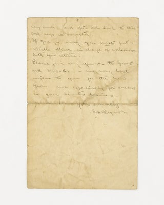 An autograph letter signed from Lieutenant-Colonel Edgar Hercules Reynolds to Lieutenant Eric Harrison, breaking the news that he has been overlooked as a new commanding officer in the fledgling AFC