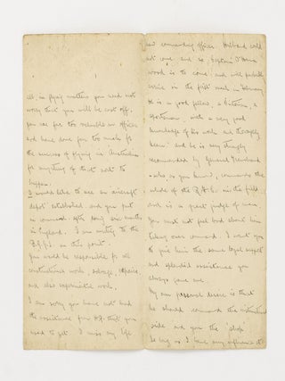 An autograph letter signed from Lieutenant-Colonel Edgar Hercules Reynolds to Lieutenant Eric Harrison, breaking the news that he has been overlooked as a new commanding officer in the fledgling AFC
