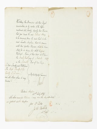 A warrant signed ('William R'), ordering the removal of one William Honey from gaol in Exeter to the Cornwall County lunatic asylum (dated St James's, 24 March 1837)