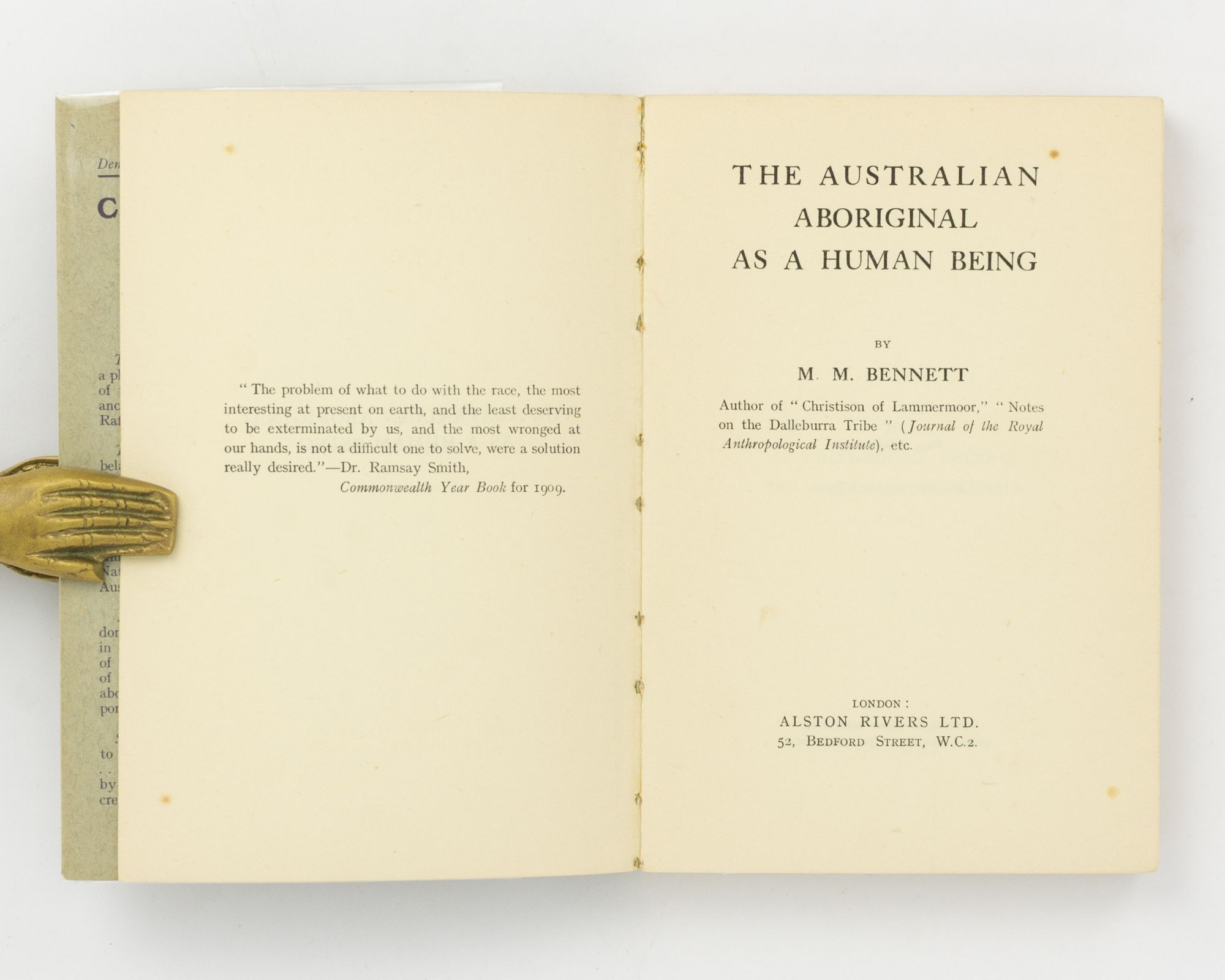 Bennett Aussie The Australian Aboriginal as a Human Being | M. M BENNETT | First Edition