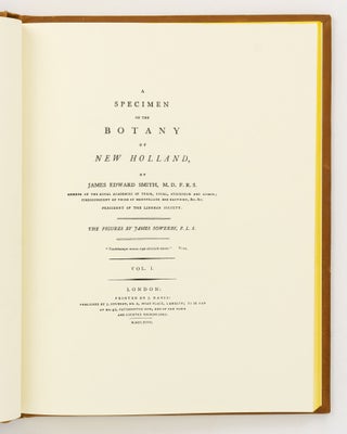 A Specimen of the Botany of New Holland, by James Edward Smith .... The Figures by James Sowerby