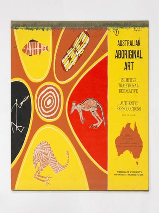 A collection of portfolios of Indigenous Australian art produced by Newcraft Publicity in the late 1960s, with a generic introductory text on the cave art and bark paintings of Australia by Charles P. Mountford