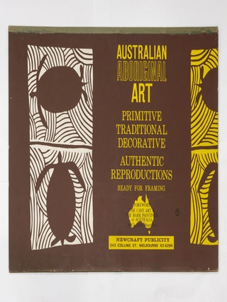 A collection of portfolios of Indigenous Australian art produced by Newcraft Publicity in the late 1960s, with a generic introductory text on the cave art and bark paintings of Australia by Charles P. Mountford