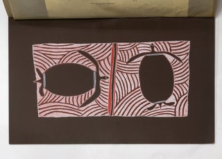 A collection of portfolios of Indigenous Australian art produced by Newcraft Publicity in the late 1960s, with a generic introductory text on the cave art and bark paintings of Australia by Charles P. Mountford