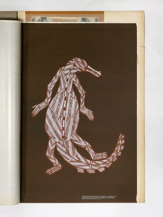 A collection of portfolios of Indigenous Australian art produced by Newcraft Publicity in the late 1960s, with a generic introductory text on the cave art and bark paintings of Australia by Charles P. Mountford