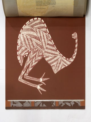 A collection of portfolios of Indigenous Australian art produced by Newcraft Publicity in the late 1960s, with a generic introductory text on the cave art and bark paintings of Australia by Charles P. Mountford