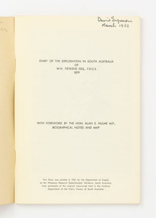Diary of the Exploration in South Australia of W.H. Tietkens ... 1879
