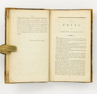The Trial of Joseph Gerrald, Delegate from the London Corresponding Society, to the British Convention. Before the High Court of Justiciary, at Edinburgh, on the 3rd, 10th, 13th, and 14th of March, 1794. For Sedition. Taken in Short-Hand by Mr. Ramsey