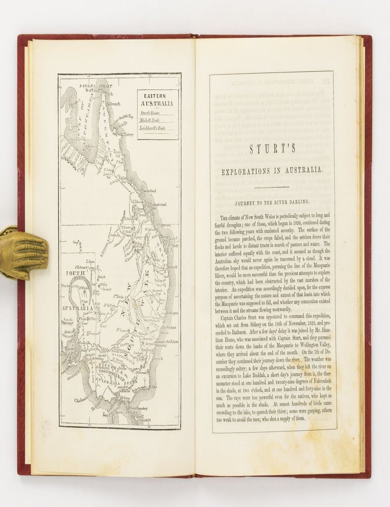 Item #139902 Sturt's Explorations in Australia. [Bound together with] Recent Explorations in Australia [both are extracts from the 'Cyclopaedia of Modern Travel']. Australian Exploration, Bayard TAYLOR.