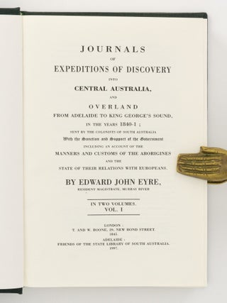 Journals of Expeditions of Discovery into Central Australia, and overland from Adelaide to King George's Sound in the years 1840-1 ...