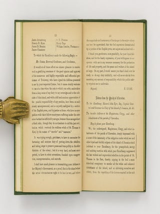 Jamaica. Addresses to His Excellency Edward John Eyre, Esquire, &c., &c., 1865, 1866
