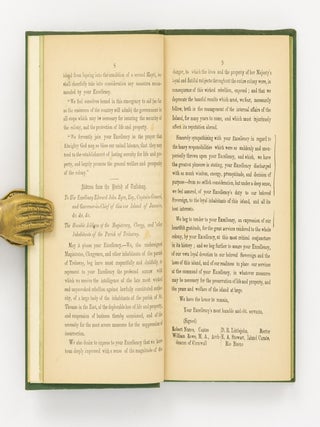 Jamaica. Addresses to His Excellency Edward John Eyre, Esquire, &c., &c., 1865, 1866