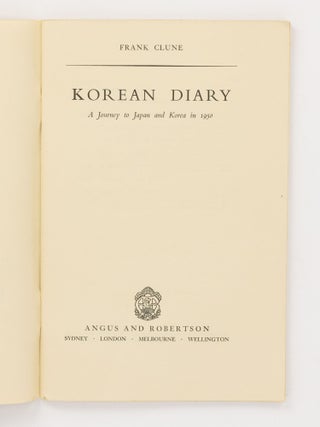 Korean Diary. A Journey to Japan and Korea in 1950