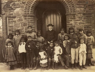 Item #141099 A vintage photograph of Poonindie Mission Station, 1884 ('Mr Satow taken with the...