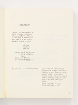 Birdwood, Old Blumberg. A Report of a Joint Research Project ...