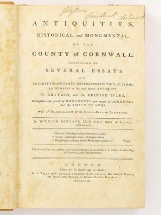 Item #142086 Antiquities, Historical and Monumental, of the County of Cornwall. Consisting of...