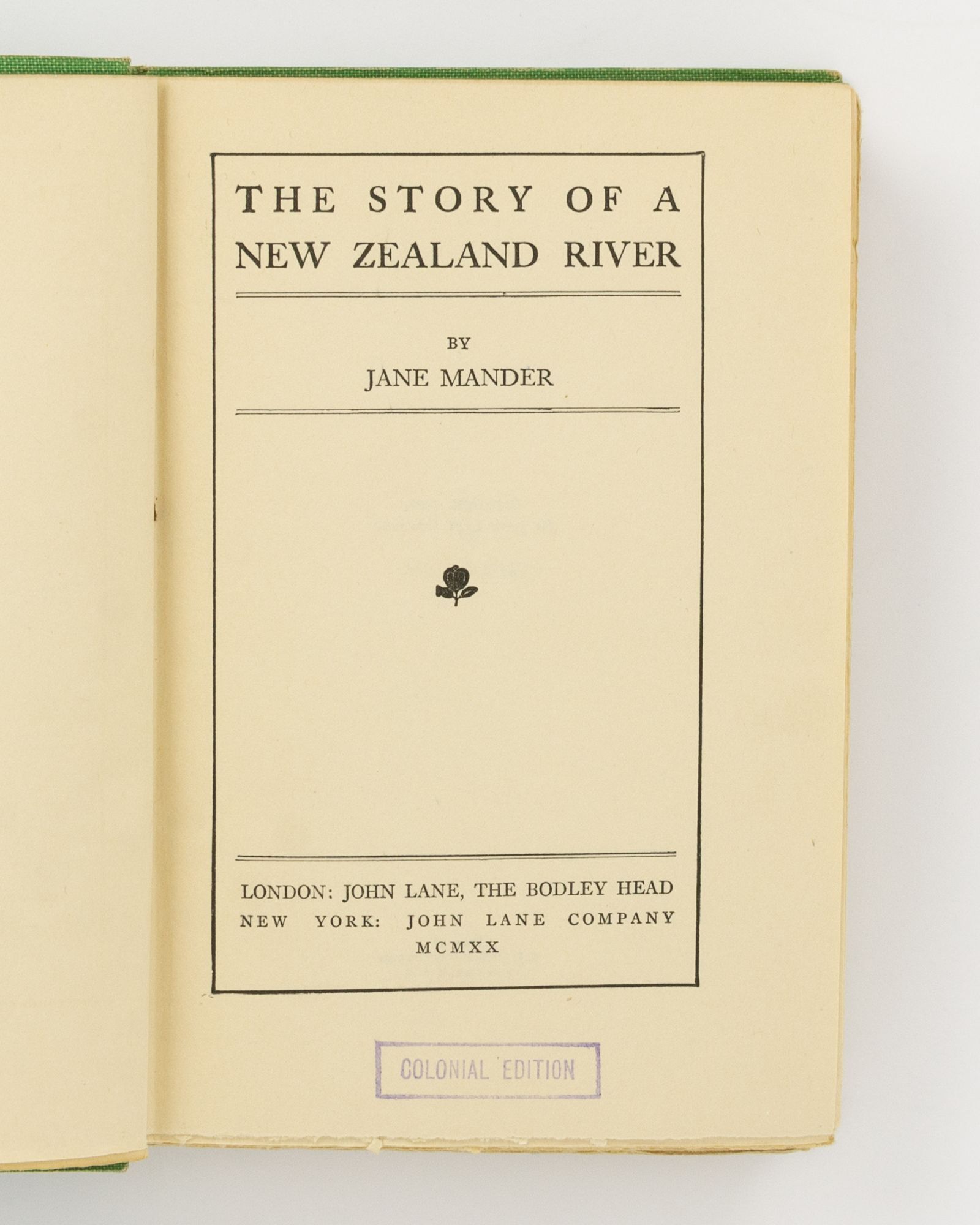 The Story of a New Zealand River | Jane MANDER | First Edition