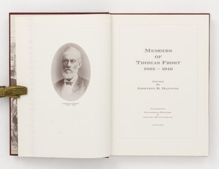 Memoirs of Thomas Frost, 1825-1910