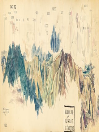 'Panoramic View from Prothero 2. Ref: 1'25000 Series' [an original watercolour of. Shaggy Ridge, Private William Ellis GREEN.