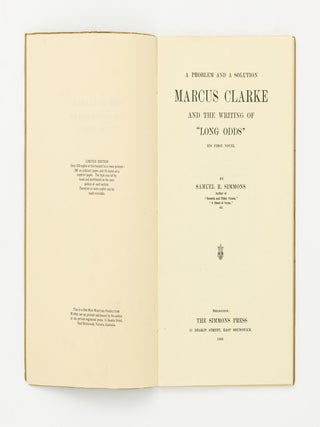 A Problem and a Solution. Marcus Clarke and the Writing of 'Long Odds', his First Novel