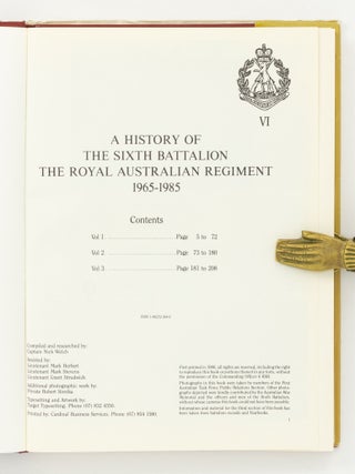 A History of the Sixth Battalion, the Royal Australian Regiment, 1965-1985