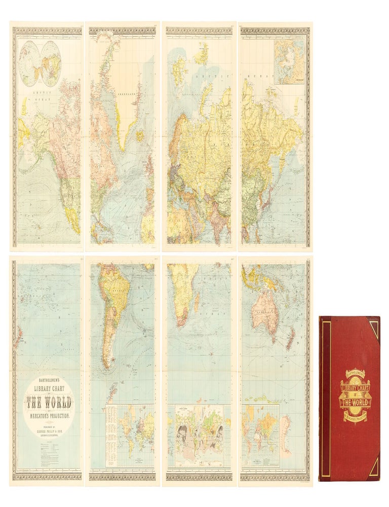Item #142999 Bartholomew's Library Chart of the World on Mercator's Projection. John BARTHOLOMEW.