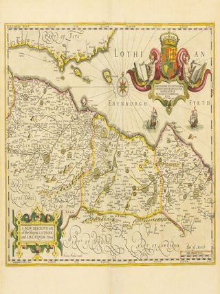 Item #143649 A New Description of the Shyres Lothian and Linlitquo. Scotland, Henricus HONDIUS,...