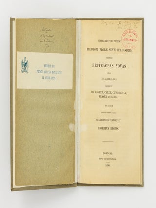 Item #144039 Supplementus Primum Prodromi Florae Novae Hollandiae, Exhibens Proteaceas Novas quas...