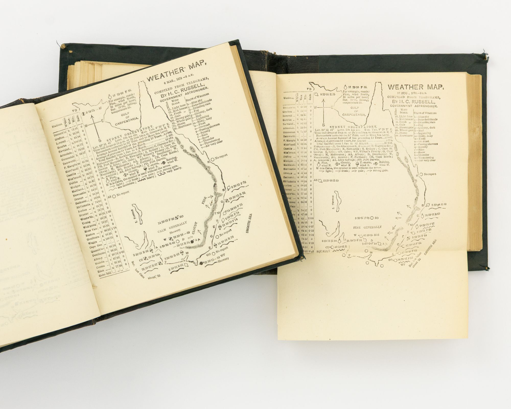 A collection of proof copies of weather maps for the eastern half of ...