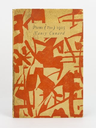 Item #144118 Poems (Two) 1925. Aquila Press, Nancy CUNARD