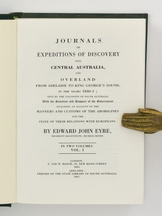 Journals of Expeditions of Discovery into Central Australia, and overland from Adelaide to King George's Sound in the years 1840-1 ...